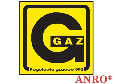 Naklejka samoprzylepna, znak uzupełniający - gaz „Gaz" ZNAK BEZPIECZEŃSTWA - 150x150 mm