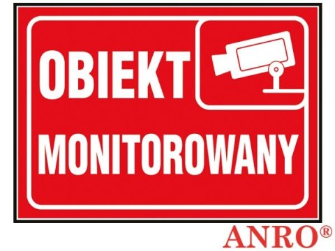 Naklejka samoprzylepna „Obiekt monitorowany" ZNAK BEZPIECZEŃSTWA - 150x205 mm