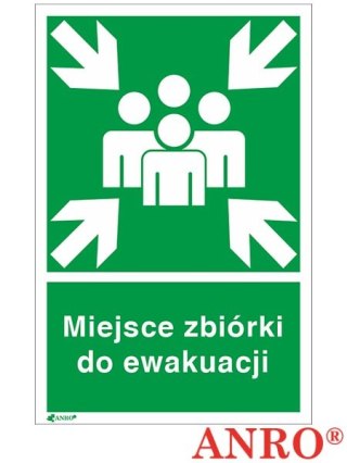 Naklejka samoprzylepna, znak ewakuacyjny „Miejsce zbiórki do ewakuacji" ZNAK BEZPIECZEŃSTWA - 150x205 mm