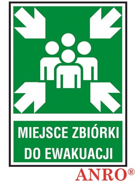 Znak ewakuacyjny „Miejsce zbiórki do ewakuacji" ZNAK BEZPIECZEŃSTWA - 150x205 mm PŁYTA PCV