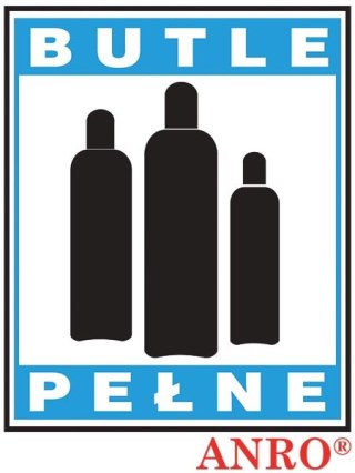 Znak uzupełniający - gaz „Butle pełne" ZNAK BEZPIECZEŃSTWA - 150x205 mm PŁYTA PCV