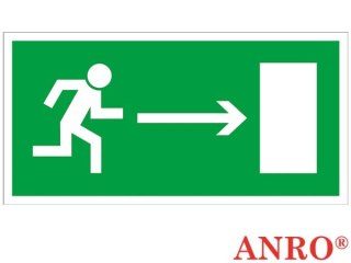 Nakjelka samoprzylepna, znak ewakuacyjny „Kierunek do wyjścia drogi ewakuacji w prawo" ZNAK BEZPIECZEŃSTWA - 150x300 mm