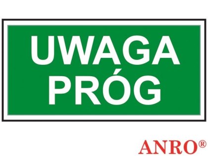 Znak ewakuacyjny „Uwaga próg" ZNAK BEZPIECZEŃSTWA - 150x300 mm PŁYTA PCV