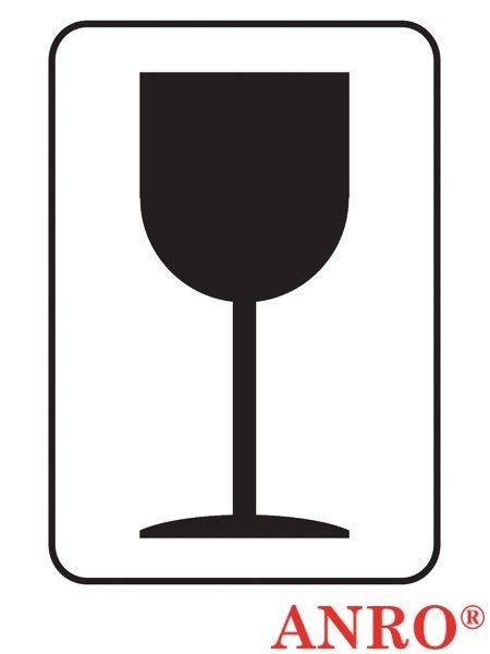 Nalepki przesyłkowe „Ładunek łatwo tłukący się" ZNAK BEZPIECZEŃSTWA - 75x105 mm