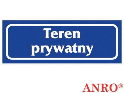 Naklejka samoprzylepna "Teren prywatny" ZNAK BEZPIECZEŃSTWA - 90x240 mm