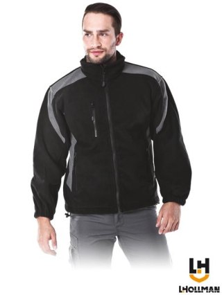 BLUZA Z POLARU - M - CZARNO-SZARY