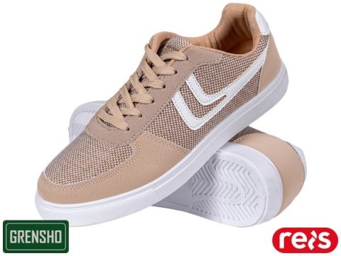 BUTY SPORTOWE - 36 - BEŻOWO-BIAŁY