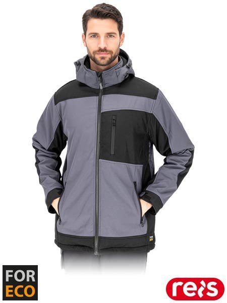 KURTKA OCHRONNA OCIEPLANA - 2XL - SZARO-CZARNY