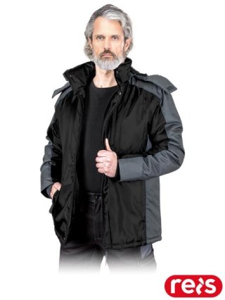 KURTKA OCHRONNA OCIEPLANA - M - CZARNO-SZARY
