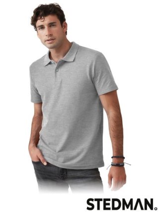 POLO MĘSKIE - M - SZARY HEATHER