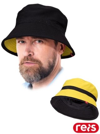 KAPELUSZ - ONE SIZE - CZARNO-ŻÓŁTY