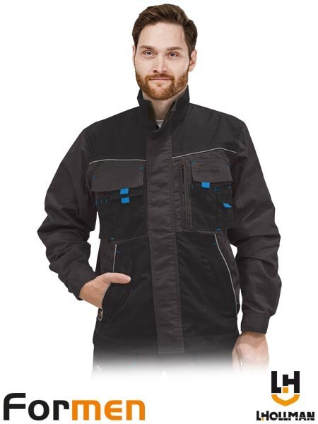 BLUZA OCHRONNA - L - STALOWO-CZARNO-NIEBIESKI