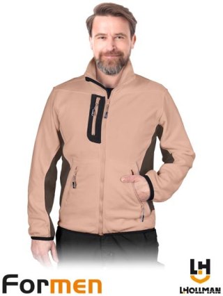BLUZA Z POLARU OCHRONNA - XL - BEŻOWO-BRĄZOWO-CZARNY