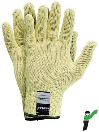RĘKAWICE OCHRONNE RJ-KEVLAR ODPORNE NA PRZECIĘCIA I ROZDARCIA, KEVLAR, WKŁAD 5par, rozm. 9