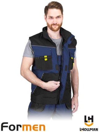 BEZRĘKAWNIK OCHRONNY OCIEPLANY - 2XL - GRANATOWO-CZARNO-ŻÓŁTY