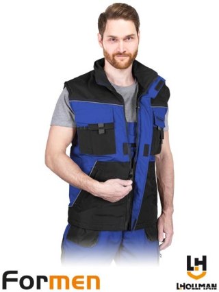 BEZRĘKAWNIK OCHRONNY OCIEPLANY - 2XL - NIEBIESKO-CZARNO-SZARY