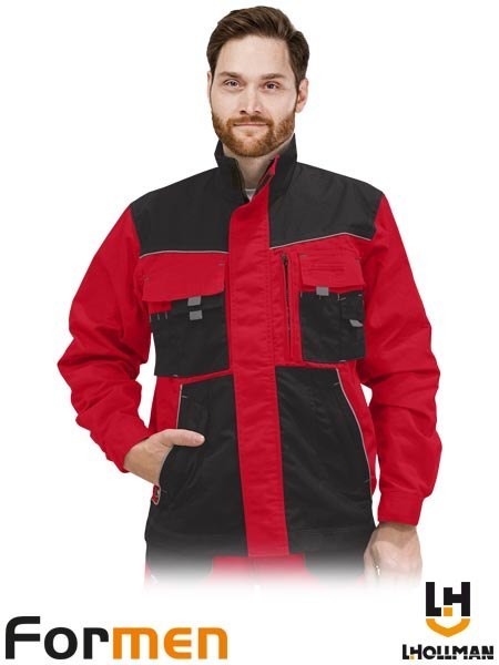 BLUZA OCHRONNA - XL - CZERWONO-CZARNO-SZARY