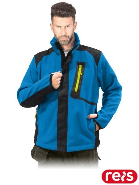 BLUZA OCHRONNA Z POLARU - 3XL - NIEBIESKO-CZARNO-ŻÓŁTY