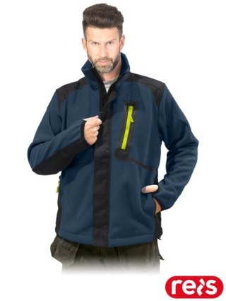 BLUZA OCHRONNA Z POLARU - XL - GRANATOWO-CZARNO-ŻÓŁTY