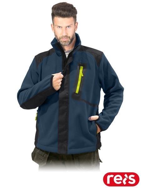 BLUZA OCHRONNA Z POLARU - XL - GRANATOWO-CZARNO-ŻÓŁTY