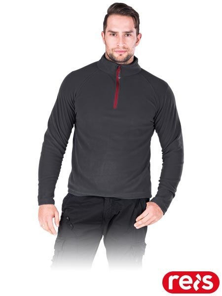 BLUZA Z POLARU OCHRONNA - 2XL - SZARY/STALOWY