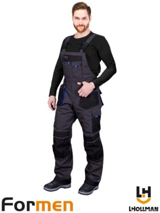 SPODNIE OCHRONNE OGRODNICZKI OCIEPLANE - 2XL - STALOWO-CZARNO-NIEBIESKI