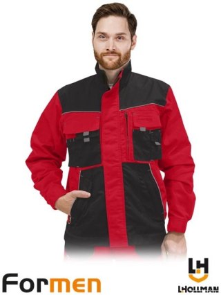 BLUZA OCHRONNA - S - CZERWONO-CZARNO-SZARY