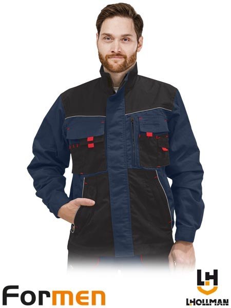 BLUZA OCHRONNA - S - GRANATOWO-CZARNO-CZERWONY