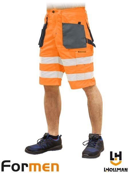 SPODNIE OCHRONNE DO PASA - KRÓTKIE - 3XL - POMARAŃCZOWO-STALOWO-CZARNY