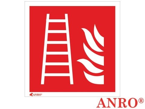 Znak ochrony PPOŻ Drabina pożarowa ZNAK BEZPIECZEŃSTWA - 150x150 mm PŁYTA PCV
