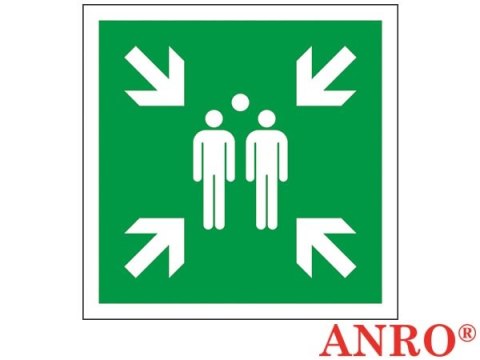 Znak ewakuacyjny „Punkt zbiórki do ewakuacji" ZNAK BEZPIECZEŃSTWA - 150x150 mm PŁYTA PCV