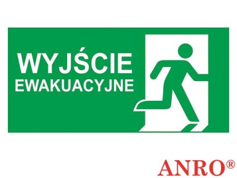 Naklejka samoprzylepna, znak ewakuacyjny „Wyjście ewakuacyjne (łączone) lewe" ZNAK BEZPIECZEŃSTWA - 150x300 mm