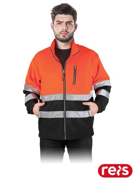 BLUZA OCHRONNA Z POLARU - 3XL - POMARAŃCZOWO-CZARNY