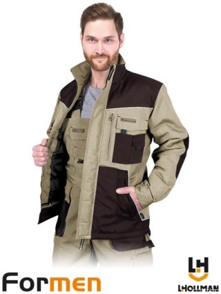 KURTKA OCHRONNA OCIEPLANA - 2XL - BEŻOWO-BRĄZOWO-CZARNY