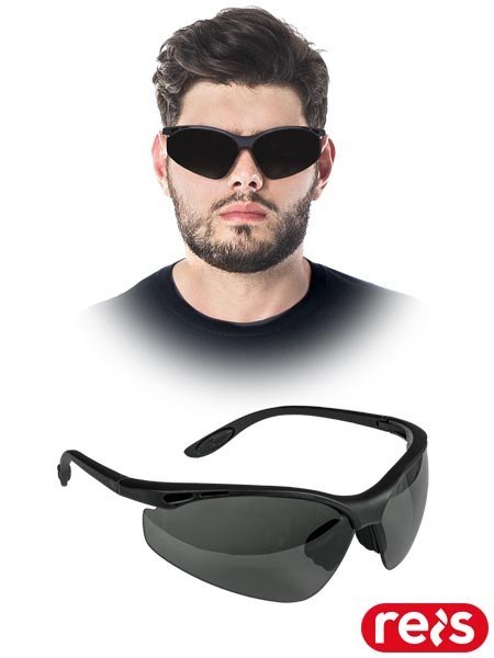 OKULARY OCHRONNE - uni - CZARNO-CZARNY