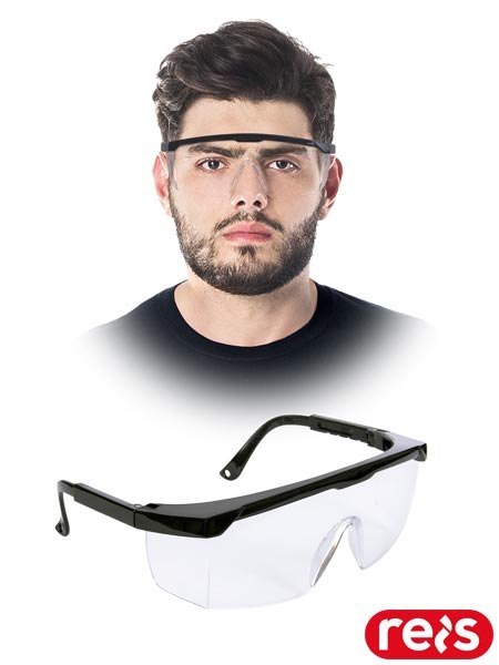OKULARY OCHRONNE - uni - TRANSPARENTNO-CZARNY
