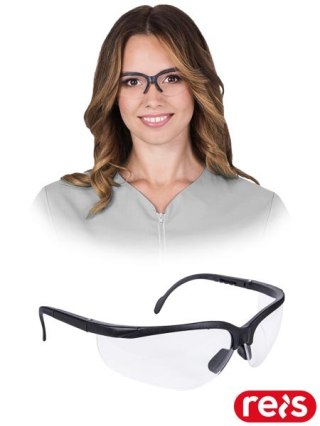 OKULARY OCHRONNE - uni - TRANSPARENTNO-CZARNY