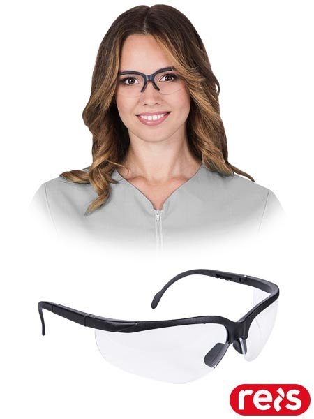 OKULARY OCHRONNE - uni - TRANSPARENTNO-CZARNY