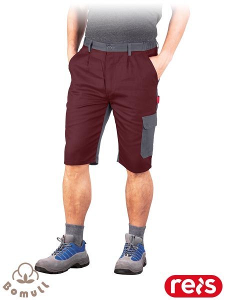 SPODNIE OCHRONNE DO PASA - KRÓTKIE - 2XL - BORDOWO-SZARY