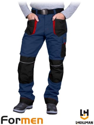 SPODNIE OCHRONNE OCIEPLANE DO PASA - 3XL - GRANATOWO-CZARNO-CZERWONY