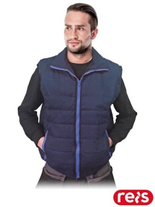 BEZRĘKAWNIK OCHRONNY OCIEPLANY - 2XL - GRANATOWO-NIEBIESKI