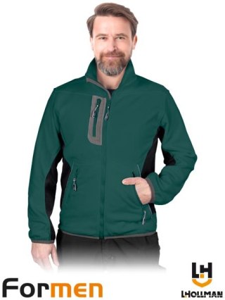 BLUZA Z POLARU OCHRONNA - S - ZIELONO-CZARNO-SZARY