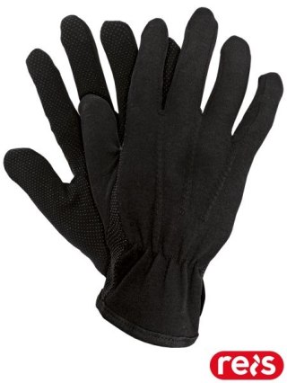 RĘKAWICE CZARNE BAWEŁNIANE RMICRON MIKRONAKROPIENIE PCV 12 par, rozm. 9