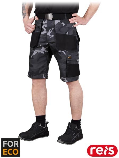 SPODNIE OCHRONNE DO PASA - KRÓTKIE - 2XL - MORO-CZARNY