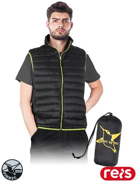 BEZRĘKAWNIK OCHRONNY OCIEPLANY - 3XL - CZARNO-ZIELONY
