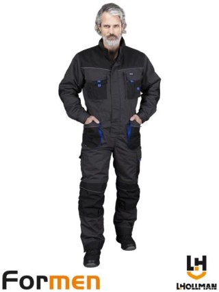KOMBINEZON OCHRONNY OCIEPLANY - 2XL - STALOWO-CZARNO-NIEBIESKI