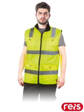 BEZRĘKAWNIK OCHRONNY OCIEPLANY - M - ŻÓŁTY