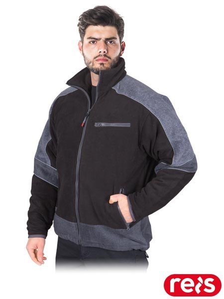 BLUZA OCHRONNA OCIEPLANA Z POLARU - 2XL - CZARNO-SZARY