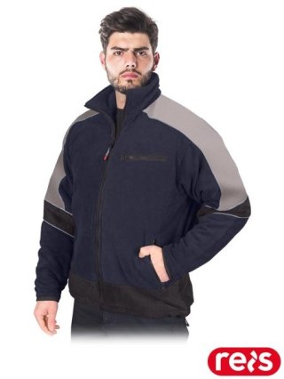 BLUZA OCHRONNA OCIEPLANA Z POLARU - 2XL - GRANATOWO-BEŻOWY