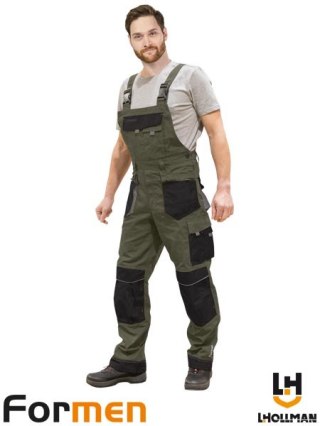 SPODNIE OCHRONNE OGRODNICZKI - 56 - KHAKI-CZARNO-SZARY